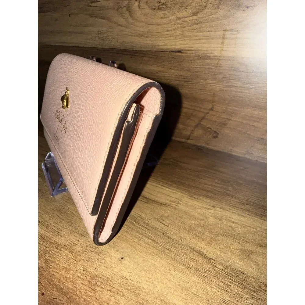 Gucci Blind for Love Bee Long Wallet – Pink Leather with Gold Hardware & Bee